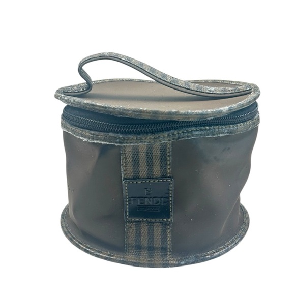 Fendi Vintage Striped Coated Canvas Vanity Makeup Pouch Case - Picture 1 of 7